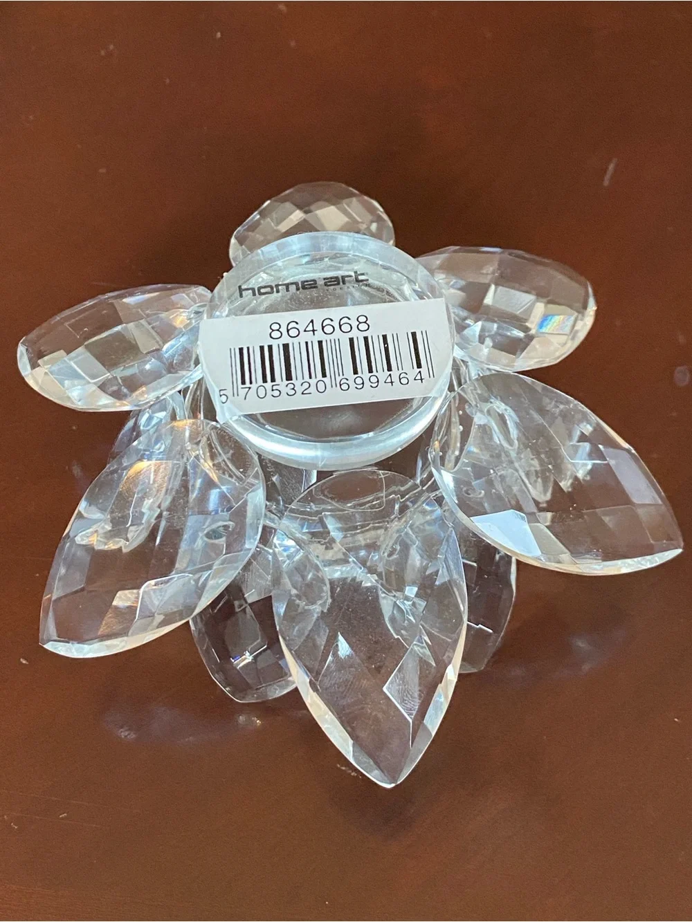 NIB Crystal Lotus Tea Light/Candle Holders - Clear (Set of 2)